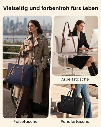 Сумка для ноутбука LOVEVOOK жіноча велика шопер для роботи, університету, школи (15.6 дюймів, синя)