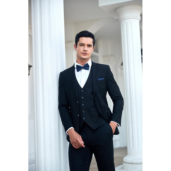 Метелик чоловічий HISDERN однотонний, регульований, для вечірки та весілля, темно-синій