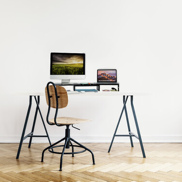 Relaxdays Black Monitor Stand for 2 Monitors