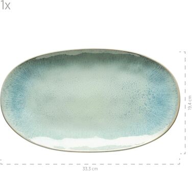Mäser Serving Platter Set, Stoneware Frozen Green, 39.0 x 21.0 x 25.0 centimeters