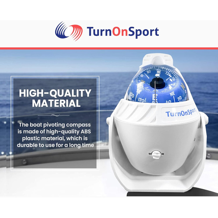 Flush-mount Boat Compass Bracket – Suction Cup Boat Compass Dashboard – Navigation Marine Compass Boats Surface Mount – Illuminated Dashboard Compass Ship – Electronic