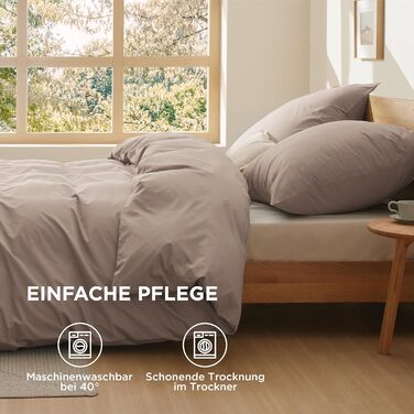 Постільна білизна BEDSURE 135x200 з бавовни, 4-х частинна, сірий колір, комплект з простирадлом та двома наволочками 80x80 см, сертифікат Oeko-Tex, застібка-блискавка (135 x 200 см, хакі)