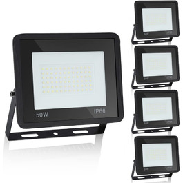 IKODM Outdoor Spotlights, 5-Pack 30W LED Floodlights, 3000K Warm White Outdoor Lighting Floodlights, Waterproof Super Bright 2250LM Construction Lights for Outdoor Yard Garden Garage Sports Field (3000k Warm White, 50W LED Spotlights)