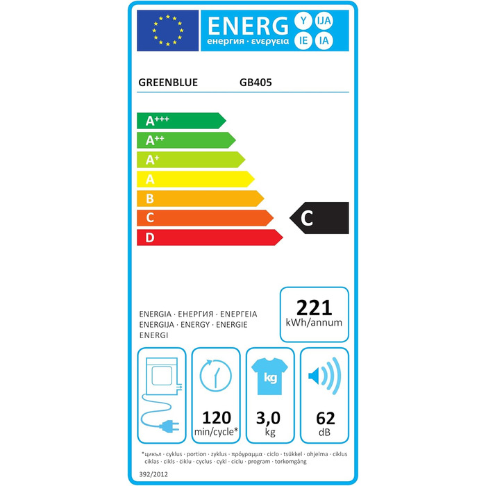 Міні-сушарка для одягу Green Blue GB405 | 830W, 3кг, 5 програм | Електрична, для дому