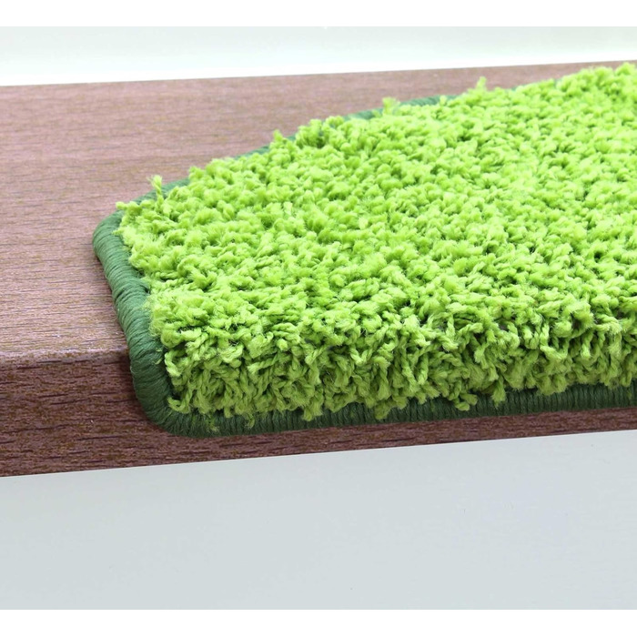 Kettelservice-Metzker Stair Treads/Step Mats Shaggy - Half-Round 10 Current Colors in Value Pack 15 Pieces (Light Green) -Light Green-