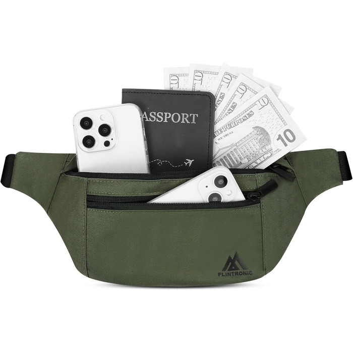 Поясна сумка Flintronic для чоловіків та жінок, стильна, для спорту, відпочинку та міста, зелена