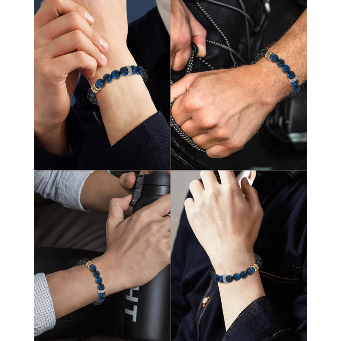Браслет на руку VGWON для чоловіків з перлами - подарунок на день народження, Новий рік, для підлітків та чоловіків (UVG-BM104S)