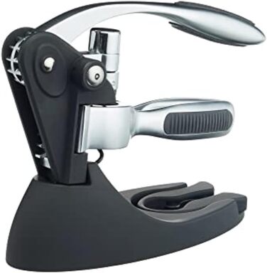 BarCraft Waiter's Corkscrew and Wine Bottle Opener, with Bottle Stopper, Foil Cutter and Replacement Non-Stick Worm, Metal Shimmer, 1 Set with Presentation Box