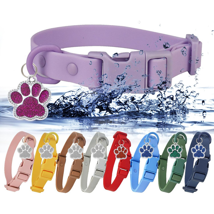 Нашийник для собак з металевою застібкою, двосторонній з іменем та номером телефону, регульовані розміри для маленьких собак, M та L