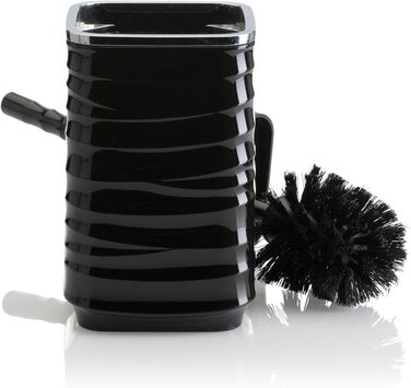 Набір для ванної кімнати HowHomely: щітка для унітазу, сміттєвий бак, дозатор мила, мильниця, чорний/сріблястий