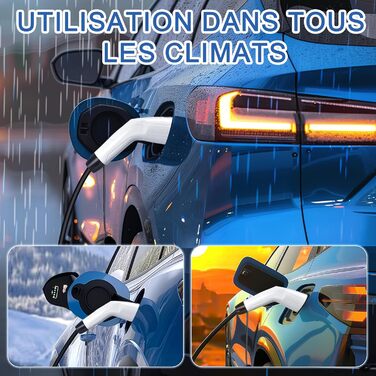 Кабель для зарядки електромобіля Type 2 (22kW, 32A, 5M) з варіатором напруги 3-фазний, з сумкою, для Tesla, e-Golf, ID.3, i3 (TÜV/CE/IP65)