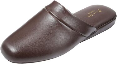 Чоловічі домашні тапочки Pamir з натуральної шкіри та піною з пам'яті (46 EU, широкі, коричневі)