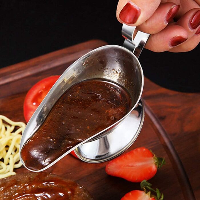 UPKOCH 3-Piece Stainless Steel Saucepan, Sauce Dish, Sauce Bowl, Sauce Pot, Sauce Jug, Small Milk Jug, Dessert Bowl, Sauce Bowl for Roasts, Juices, and Sauces