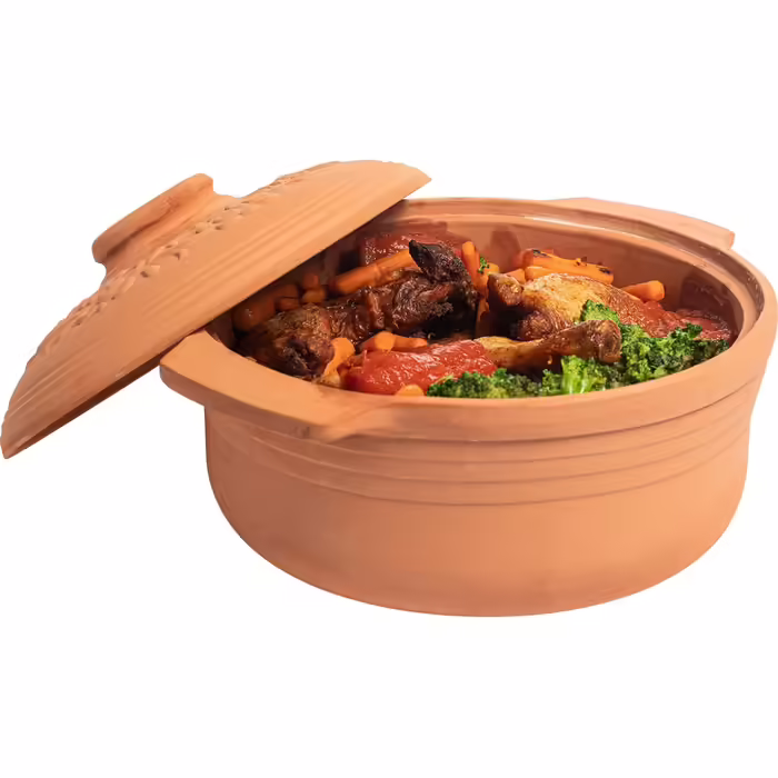 Browin® Clay Roaster, Oval, 4 Liters | Clay Roaster Steamer | Roman Clay Oven | Casserole Dish for Fat-Free Cooking and Baking Bread and Cakes | Roasting Pot (4 Liters Oval) Clay Roaster 4 l
