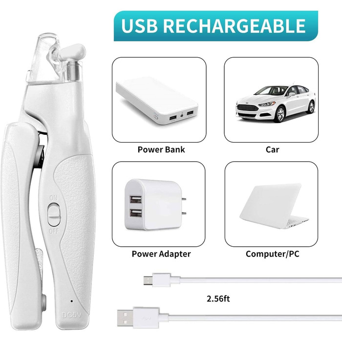 Професійний триммер для когтів домашніх тварин з LED-підсвічуванням: для собак та котів середніх та маленьких порід, з високоякісною лезою та пилочкою для догляду за кігтями