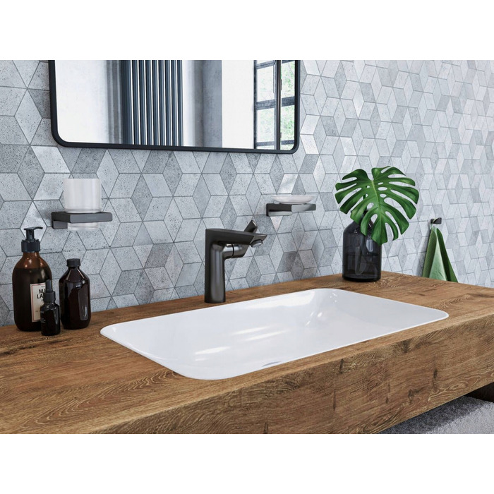 Настінна мильниця Hansgrohe ADDSTORIS, білий/чорний, кераміка