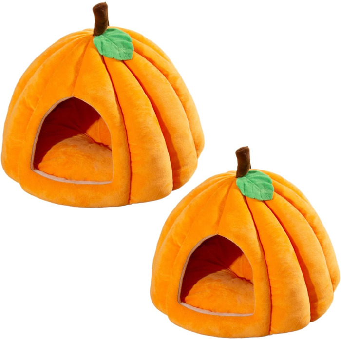 Кішка Будиночок-Печера для котів у формі гарбуза, теплий та м'який, для дому, (L)