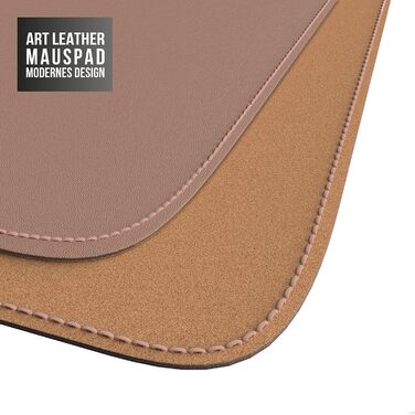 CSL Килимок для миші на стіл XXL з PU шкіри та корка 800x400 мм - Еко килимок для офісу та дому, чорний (коричневий відтінок)