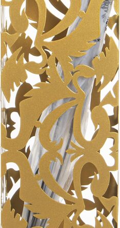 DRW Квадратний парасолька, металевий, з прорізами, позолочений, 15,5 x 15,5 x 49 см, золотий