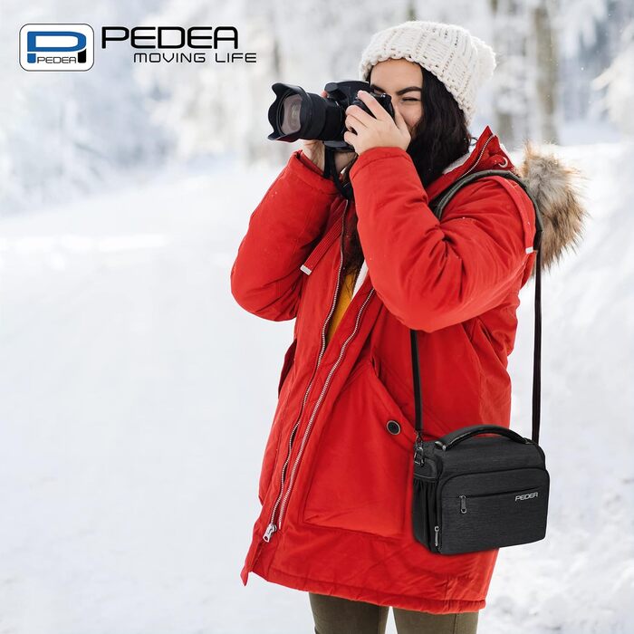 Чохол для камери PEDEA Noble DSLR XL: водонепроникний, з ремінцем та відділеннями для аксесуарів, антрацит