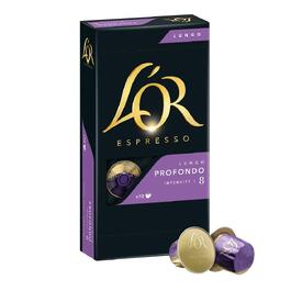 Кавові капсули L'OR Lungo Profondo, сумісні з Nespresso, 100 шт (10 упаковок по 10 капсул)