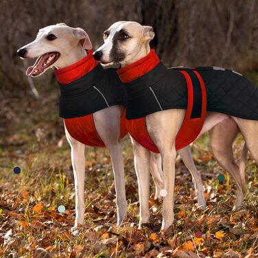 Greyhound Warm Winter Coat, Greyhound Coat Adjustable Outdoor Greyhound Dog Jacket with Harness Hole Warm Dog Clothing Greyhound/Salukis (Red, 3XL)