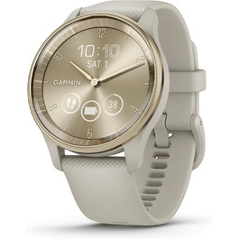 Garmin vívomove Trend – гібридний смарт-годинник з аналоговими стрілками та сенсорним дисплеєм, фітнес-функціями, аналізом сну, GarminPay, сповіщеннями та до 5 днів роботи від акумулятора (Trend, кремове золото)