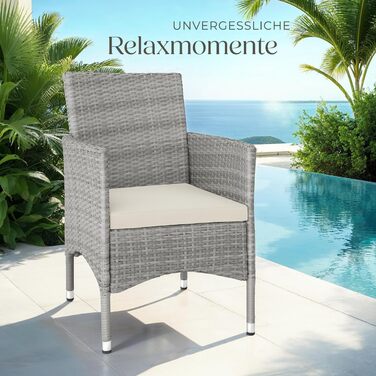 Tectake 2-Piece Rattan Garden Chair Set