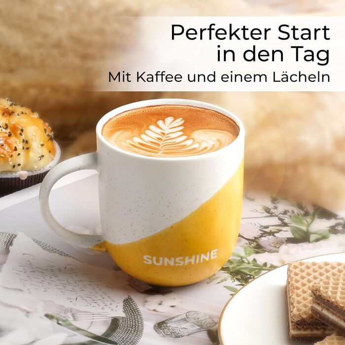 Набір кавових чашок Miamio 4 шт. по 300 мл з приколами. Подарунок для мами, тата, друзів, сім'ї. Безпечно для мікрохвильовки та посудомийної машини (Дизайн A)