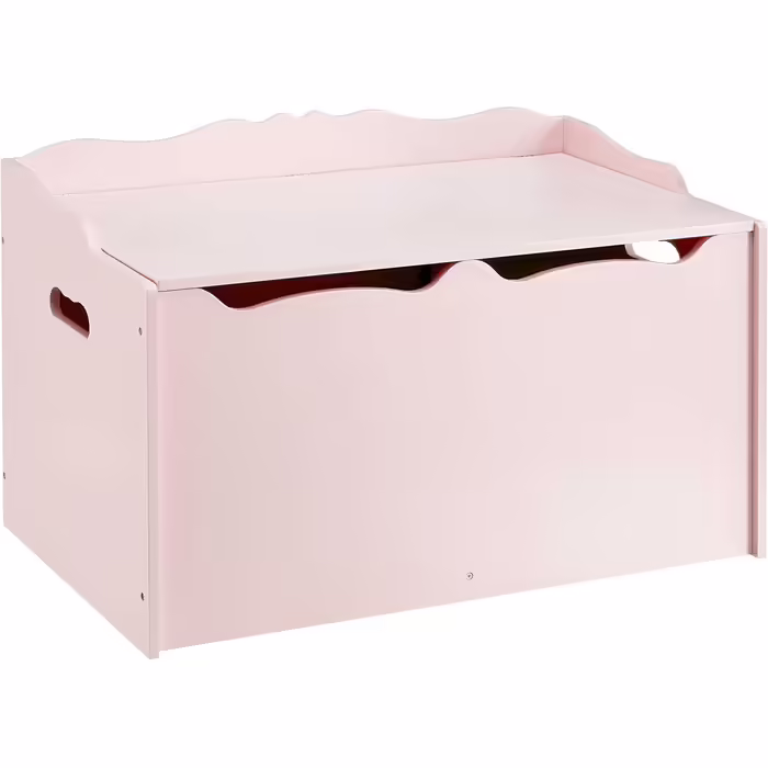 Amazon Basics Wooden Toy Box, 30 x 16 x 18.5 inches, Pink