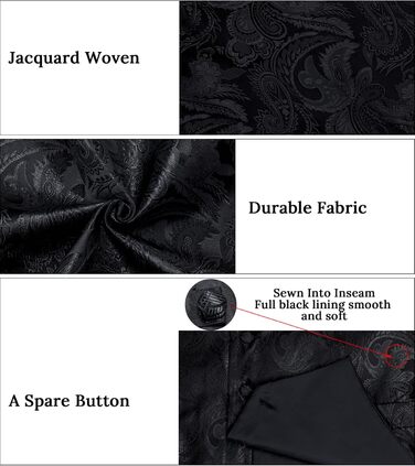 Костюмний аксесуар для чоловіків DiBanGu: 7-елементний набір (краватка, реверс-голка, крапка) чорного кольору (M)