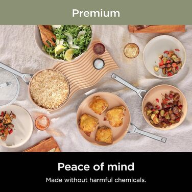 Набір каструль та сковорідок Ninja CW99009, 9-ти частинний, з антипригарним покриттям, преміум-кераміка, PTFE-free, для індукційних плит, до 287°C, без ПТЕФ,