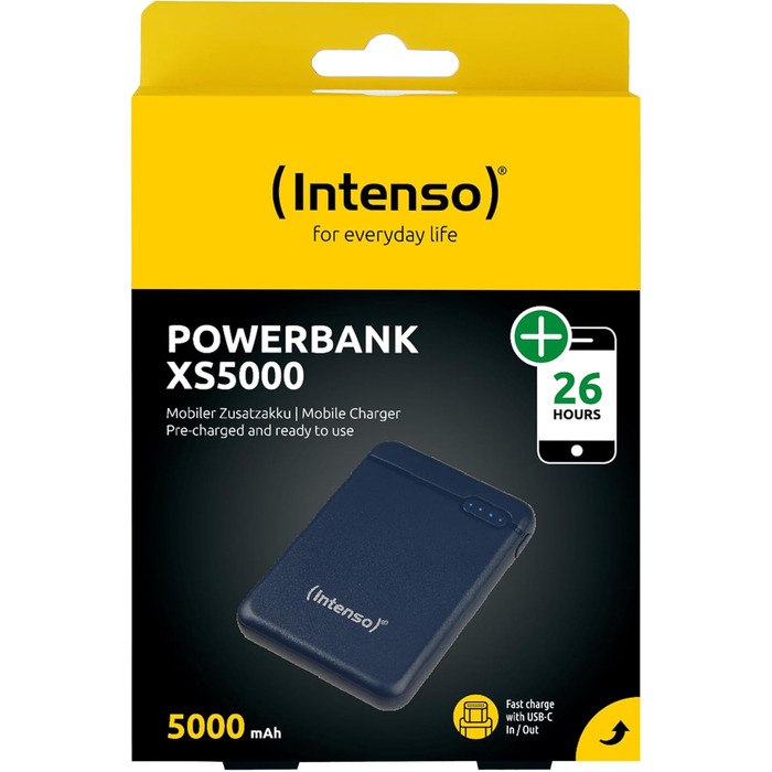 Powerbank Intenso XS 5000mAh: зарядний пристрій для смартфона, планшета, MP3-плеєра, цифрової камери (блакитний)