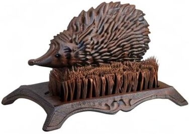 Esschert Design Hedgehog Doormat, Foot Scraper with Brush, Cast Iron, Approx. 25 cm x 16 cm x 15 cm