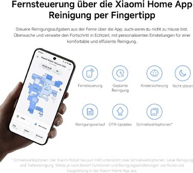 Робот-пилосос Xiaomi H40 з базою самоочищення, потужність всмоктування 10 000 Па