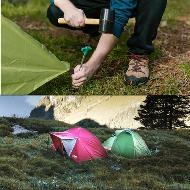 com-four® 48x Tent Stakes from Steel 250mm x Ø 7mm - Long and robust ground stakes with plastic holder - Rock bottom stake for camping and outdoor - ideal for normal and hard ground