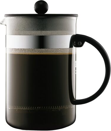 Френч-прес Bodum Bistro Nouveau 1 л, скло, чорний, для кави, підходить для посудомийної машини