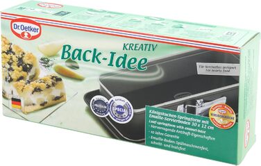 Dr. Oetker Rectangular Springform with Serving Base 30 x 12 cm Baking Idea – Square Baking Pan with cut- & scratch-resistant flat bottom & Enamel Coating – Cake Baking Pan with Non-Stick Coating