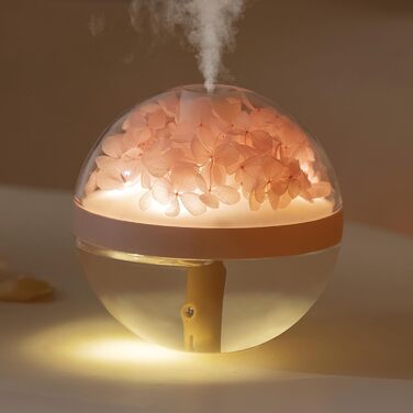 stored a 270 ml water-filled humidifying spray bottle, a fully rechargeable essential oil diffuser, a night light, and a waterless drain (Pink)