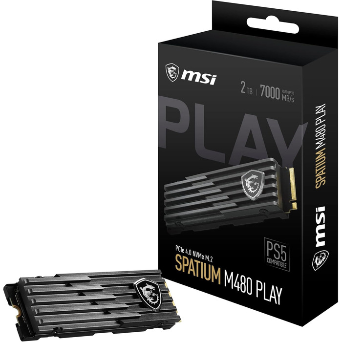 SSD накопичувач MSI Spatium 2TB PCIe 4.0 NVMe M.2 - внутрішній, 7000 МБ/с читання, 6800 МБ/с запис, 3D NAND, гарантія 5 років (1400 TBW)