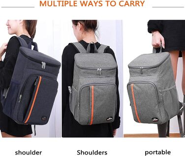 Ізольований рюкзак-холодильник 22L для пікніка, кемпінгу, пляжу, грилю, BBQ, подорожей. Серый.