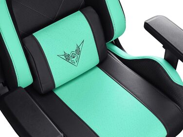 Крісло ігрове VALK Gaia з підлокітниками 4D, регульоване на 160º, газовий амортизатор класу 4, штучна шкіра, Aqua Menthe