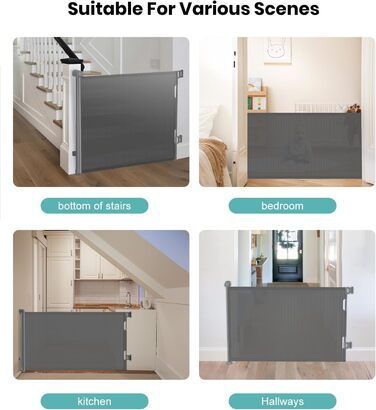 Захист для дитячих воріт Nalezuns, висувний, 0-180 см, сірий, для дітей