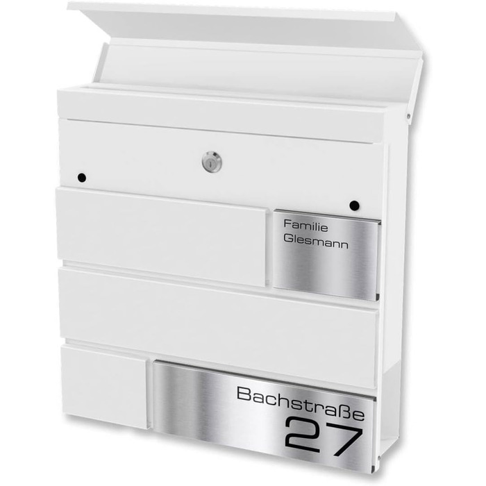 Поштова скринька Metzler G антрацит RAL 7016, з гравіюванням та табличкою з нержавіючої сталі, настінна, 37x37x10.5 см