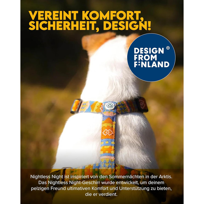 Шлейка для собак Woolly Wolf Nightless Night S - для маленьких собак, з переробленого поліестеру, з відбиваючими елементами