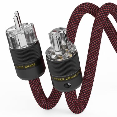 Hi-End мережевий кабель Monosaudio P083 1.5м, мідний екранований OFC HiFi кабель живлення AC, 16мм, вилка Schuko та роз'єм IEC C15 для підсилювача, DVD, сабвуфера та декодера