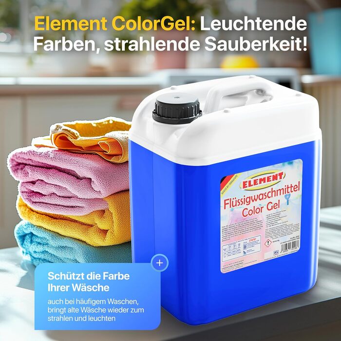 Рідкий пральний засіб Element Color Gel для кольорових речей, без запаху, 10 л (200 прань)