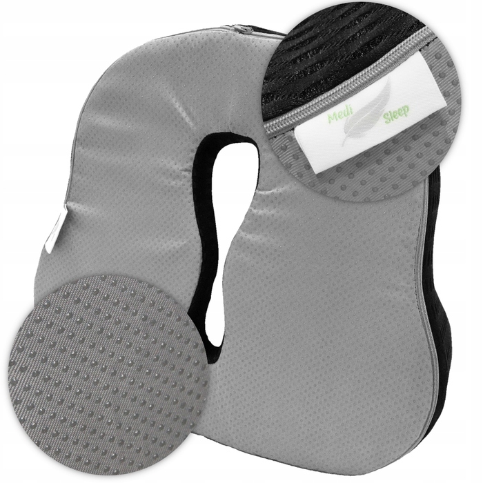 Ортопедична подушка для сидіння Medi Sleep, чорна, з ефектом пам'яті (Memory Foam), розмір M