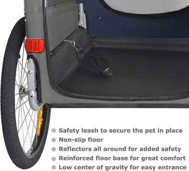 DOGGYHUT® Преміум XL велопричіп для собак до 45 кг, блакитний