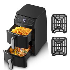 Аерофритюрниця TopStrong Doppelkammer 11л, 2500 Вт, 6 функцій, подвійна камера, з оглядовим вікном, чорна